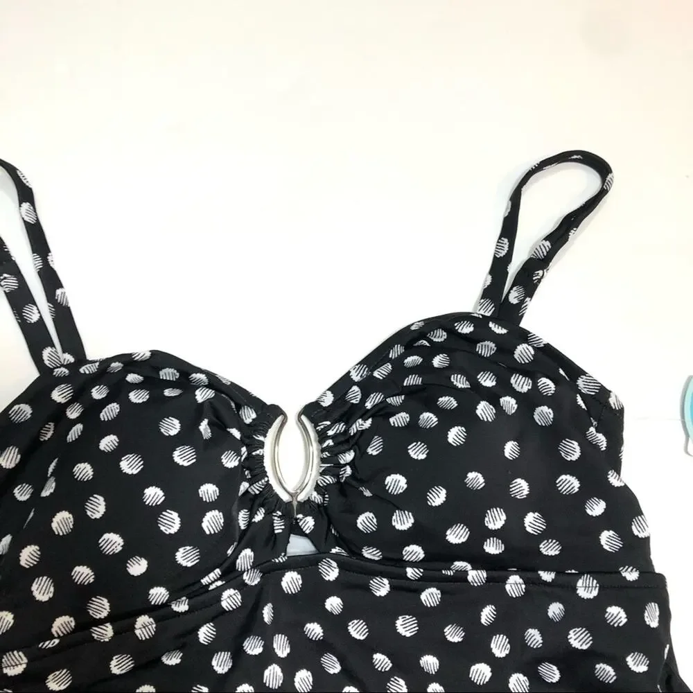 Swim Solutions Keyhole Hardware Tankini Swim Top